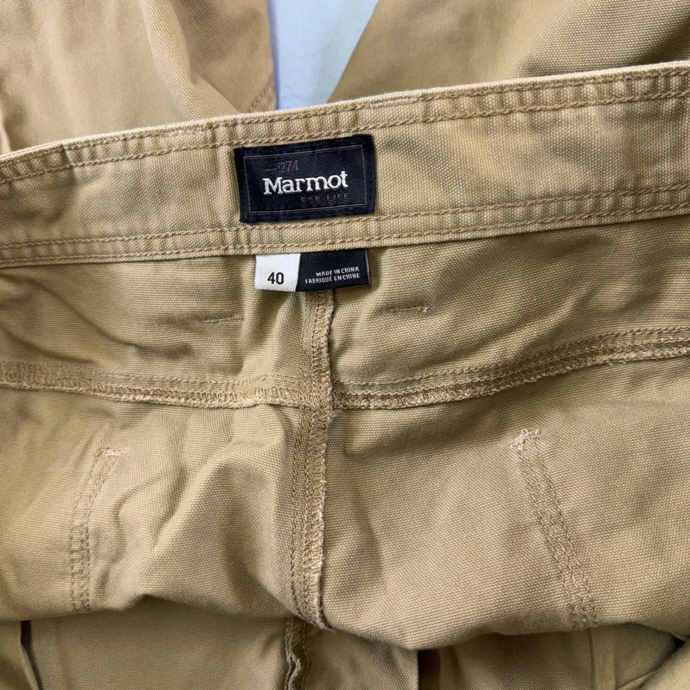 Marmot Mens Tan Canvas Work Carpenter Shorts Size 40 Brown Utility Hiking Rugged - Picture 7 of 16
